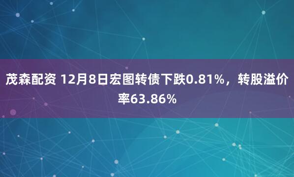 茂森配资 12月8日宏图转债下跌0.81%，转股溢价率63.86%